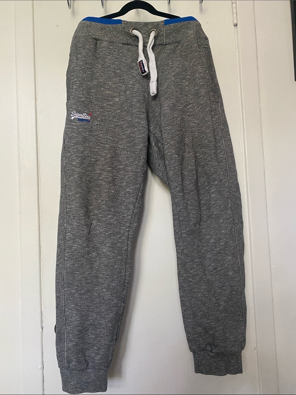 Superdry Men's Grey Heather Joggers with Drawstring Waist
